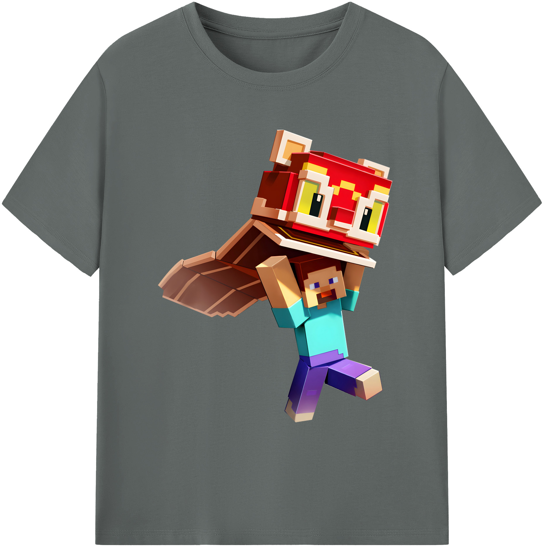 （画像用） マインクラフト ブロックの世界 Minecraft MC Block world 綿100％ メンズ半袖Tシャツ｜肌触りやわらか＆通気性